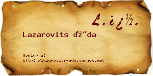 Lazarovits Éda névjegykártya